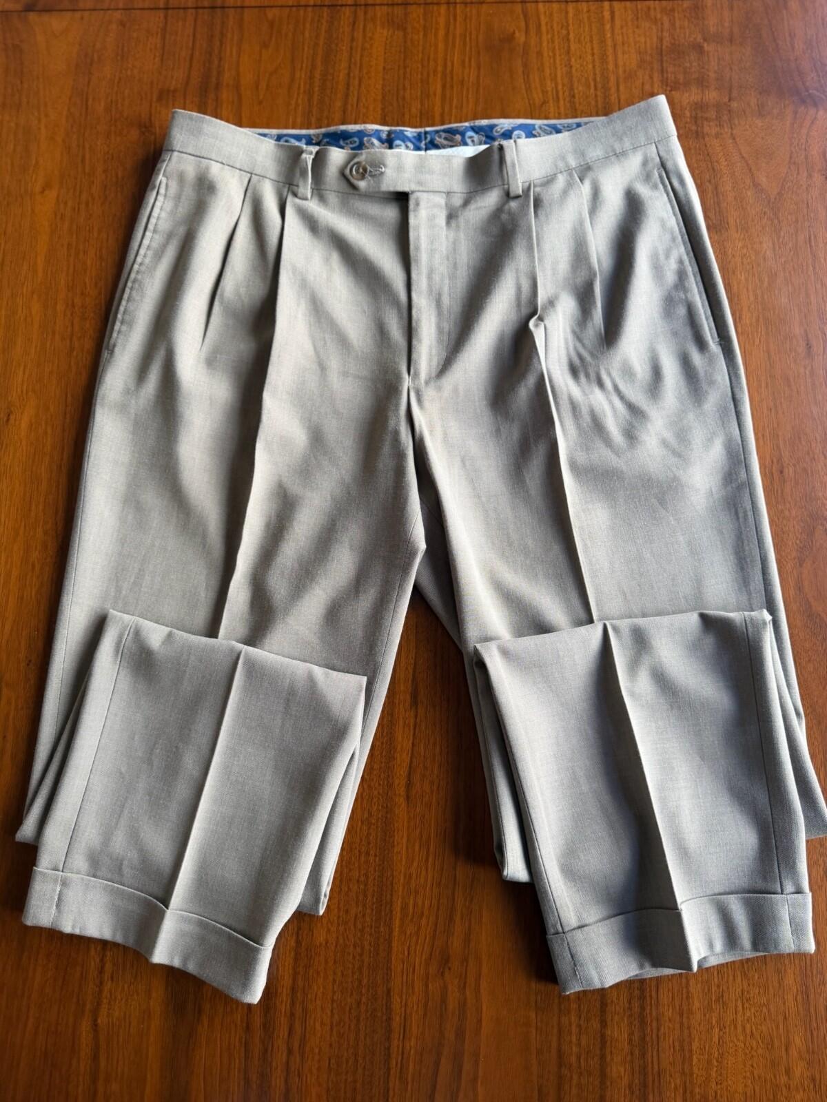 Lauren Ralph Lauren Men's Tan Pleated Dress Pants - 34x32