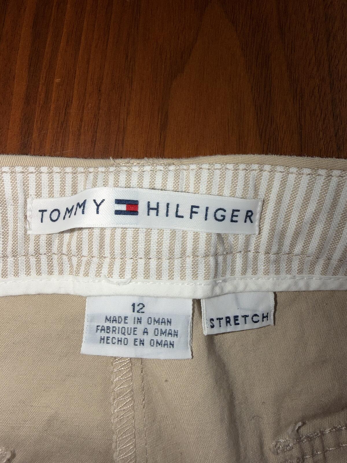 Tommy Hilfiger Women's Wide Leg Tan Stretch Pants - Size 12