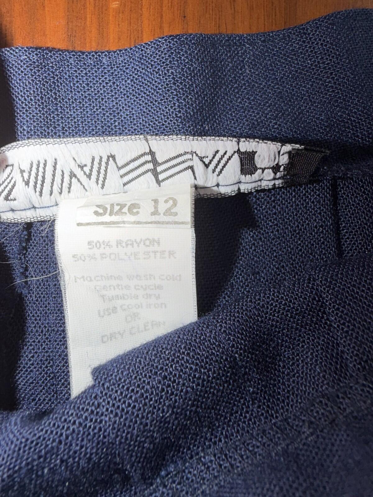 Vintage Savannah Pleated Navy Skirt - Size 12