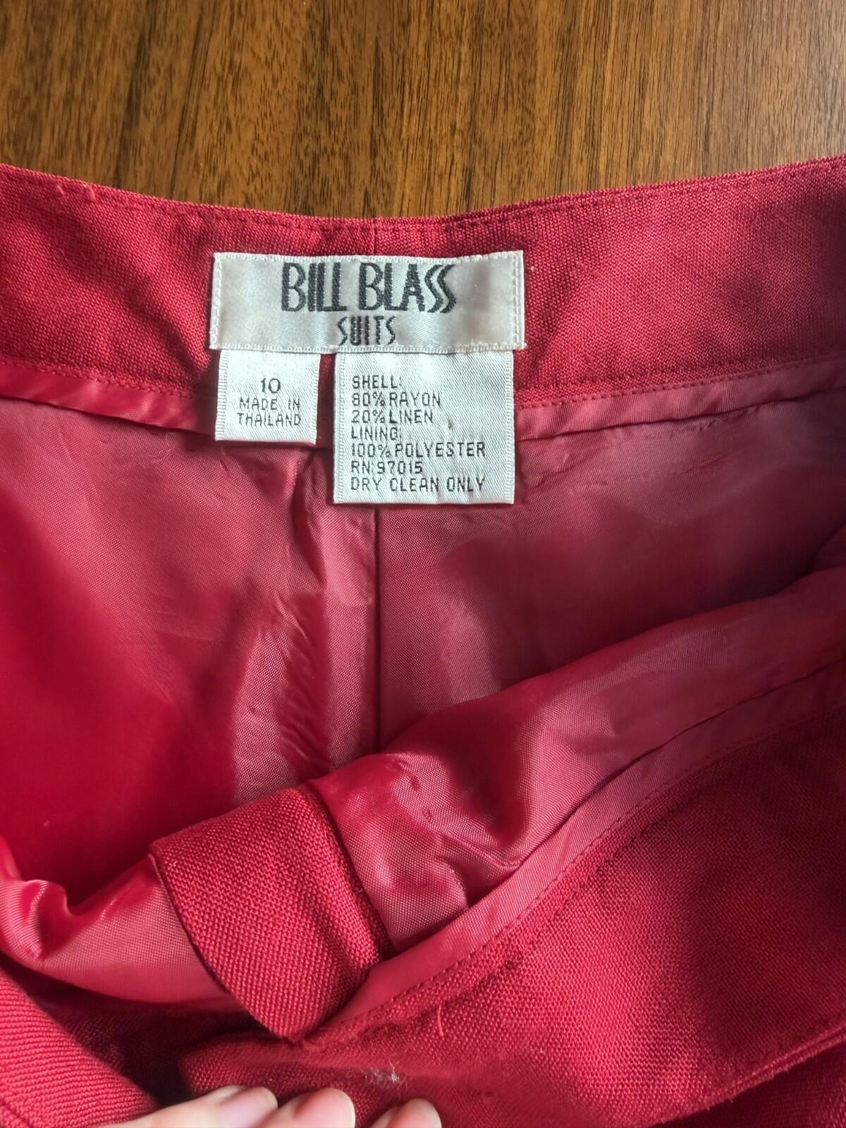 Bill Blass Women's Rayon-Linen Blend Red Dress Pants - Size 10