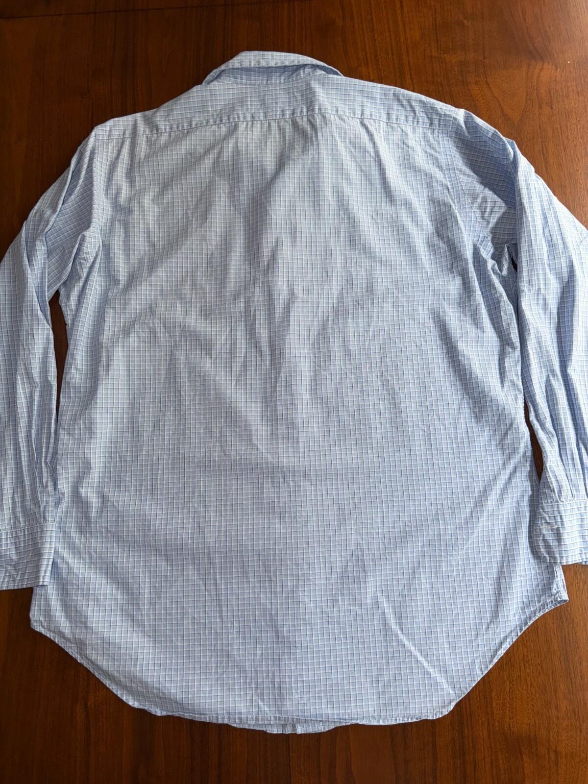 Polo Ralph Lauren Men's Andrew Blue Mini-Check Dress Shirt - Size 15.5-32/33