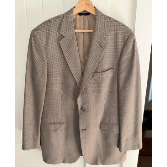Vintage Brooks Brothers Men's Brown Houndstooth Wool Sport Coat - Size 40R