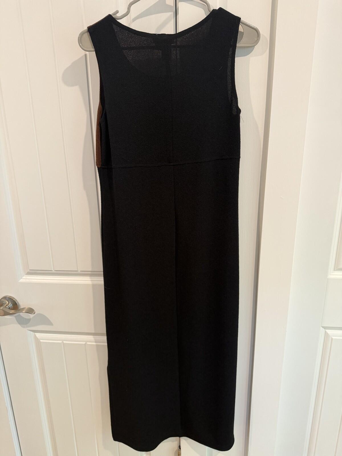 Vintage Coldwater Creek Women's Maxi Dress Bronze & Black Dress - Size 6P