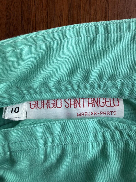 Vintage Giorgio Sant'Angelo Marjer-Parts Women's Teal Skirt - Size 10