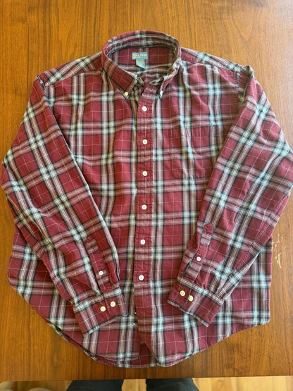 Vintage Duck Head Classic Men's Red Plaid Flannel Button-Down Shirt - Size XL