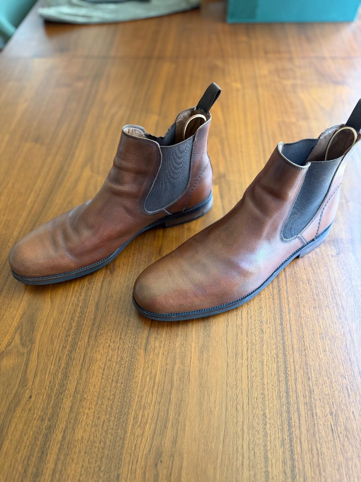 Johnston & Murphy Men's XC4 Stanton Chelsea Boots Brown Leather Size 12
