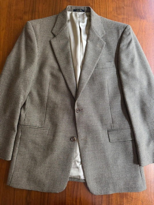 Vintage Hart Schaffner & Marx Men's Houndstooth Wool Sport Coat USA - Size 40R