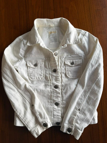 J.Crew Women's White Denim Jacket - Size S