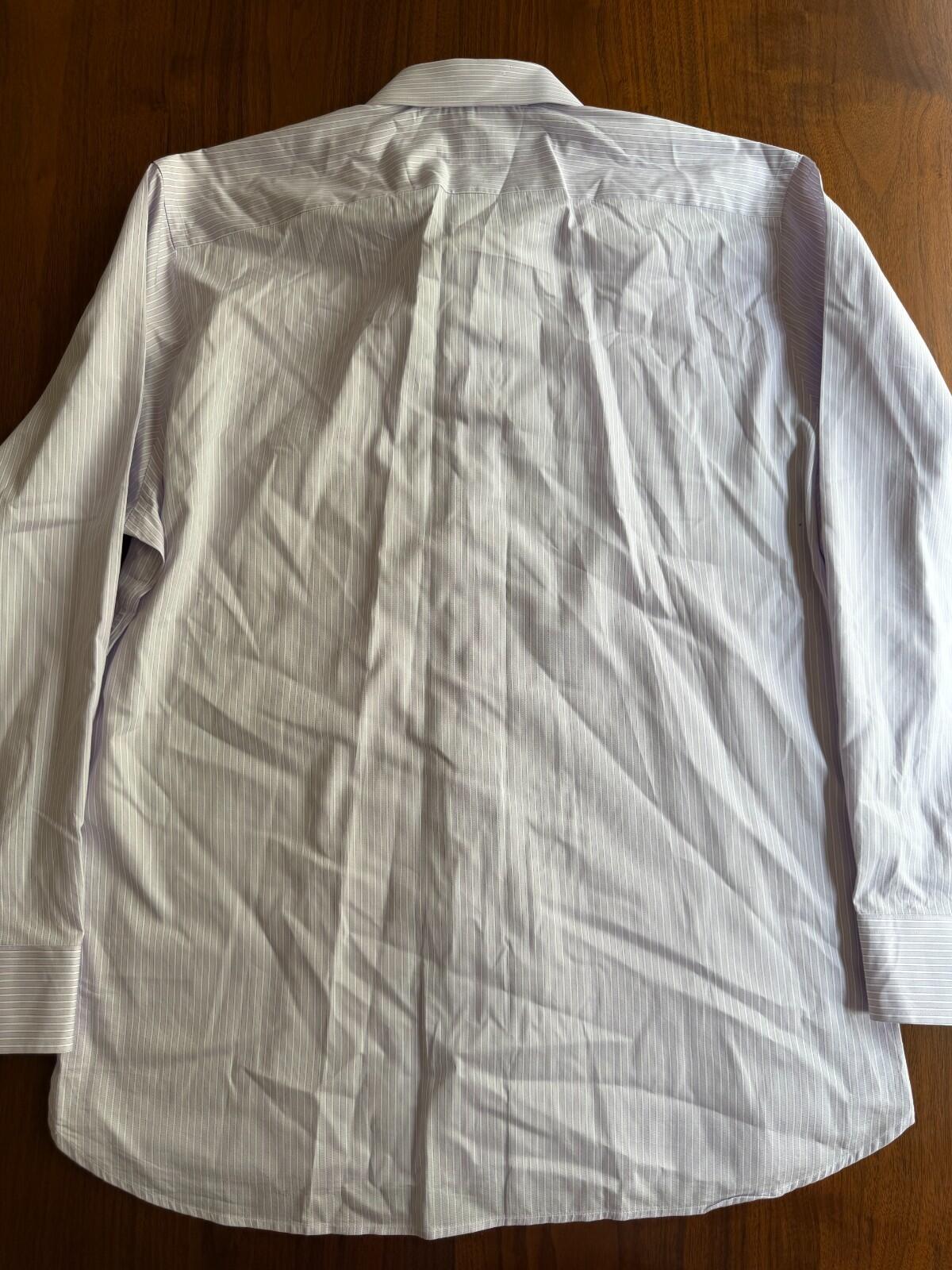 Hickey Freeman Contemporary Fit Purple and White Striped Shirt 16-34/35