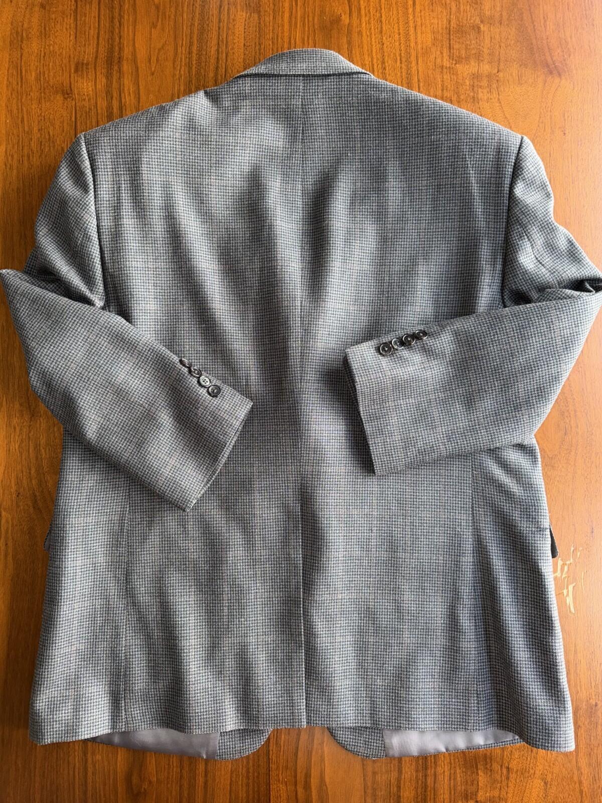 Lauren by Ralph Lauren Men's Grey Houndstooth Windowpane Blazer - Size 42S