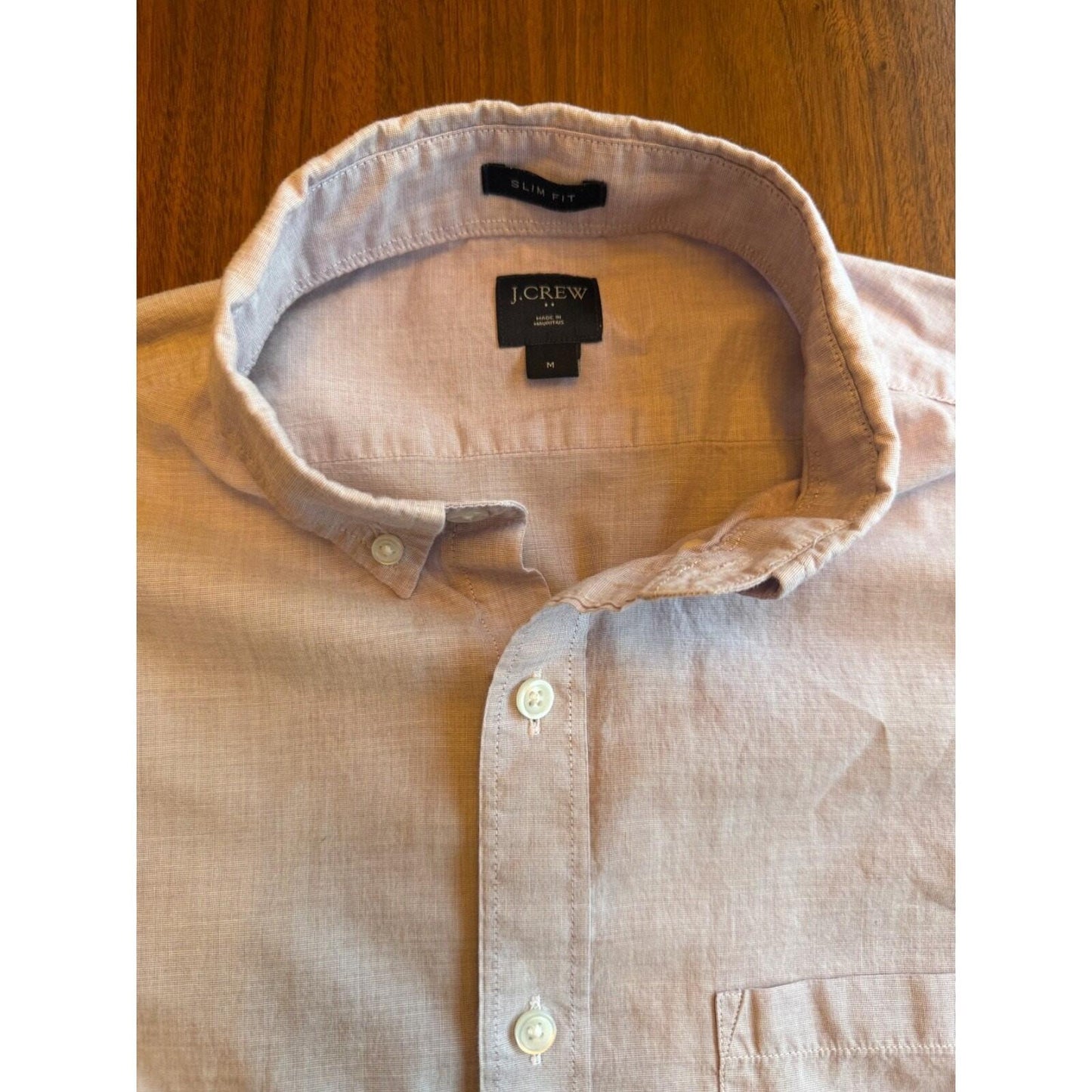 J.Crew Men's Slim Fit Long-Sleeve Button-Down Shirt Lavender - Size M