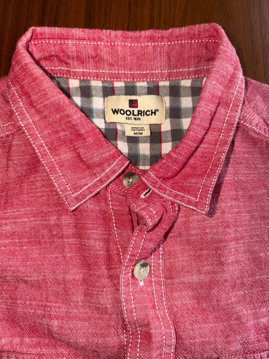 Woolrich Men's Red Short Sleeve Button Down Shirt Size M