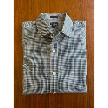 J.Crew Men's Flex Slim Fit Micro-Check Long Sleeve Dress Shirt - Size M
