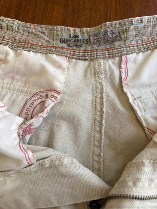 Vintage Lee Dungarees Heavy Cotton Twill Khaki Shorts Size 34