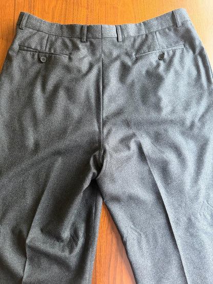 Zanella Men's 100% Virgin Wool Pleated Dress Pants Charcoal Grey Size 38