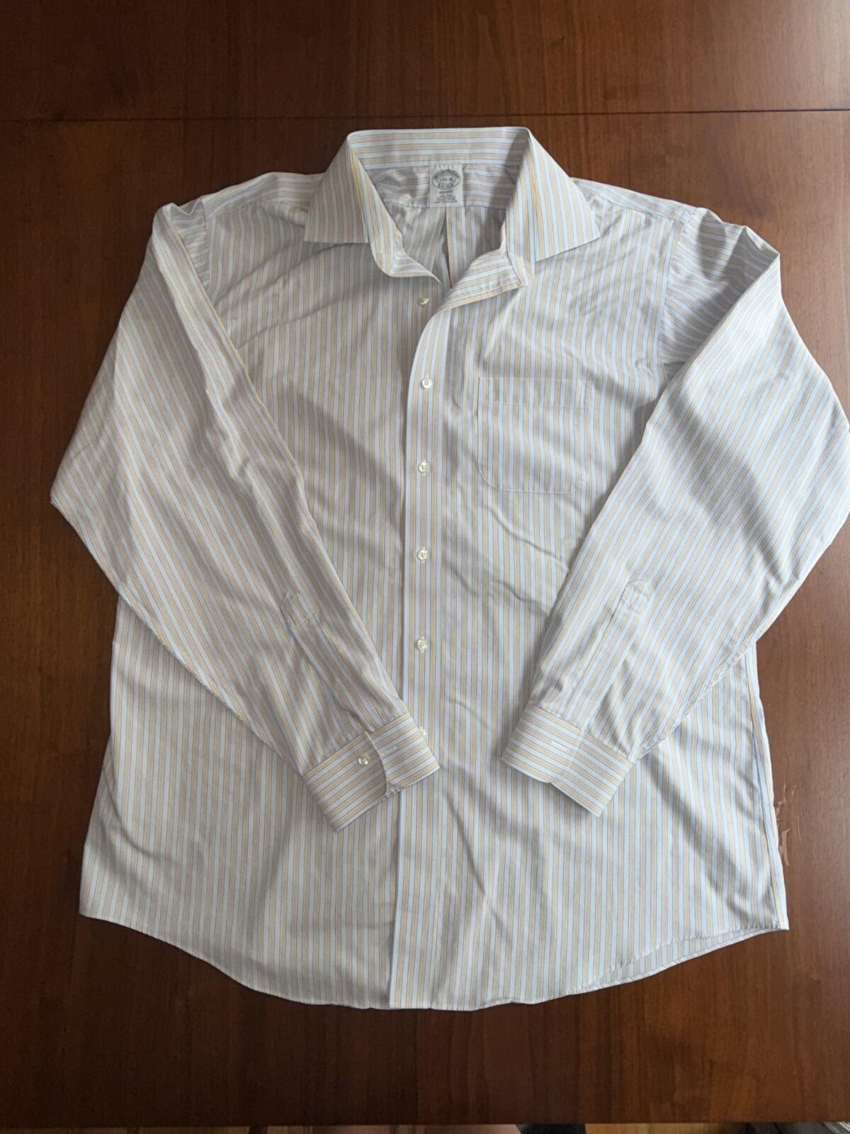Brooks Brothers Men's Regent Fit Non-Iron Blue Striped Dress Shirt - Size 17.5-36