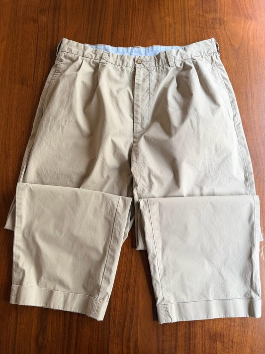Brooks Brothers Elliot Fit Pleated Khaki Chino Pants - 35x32