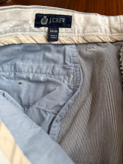 J.Crew Men's Seersucker Pinstripe Straight Leg Chino Pants - Size 33x30