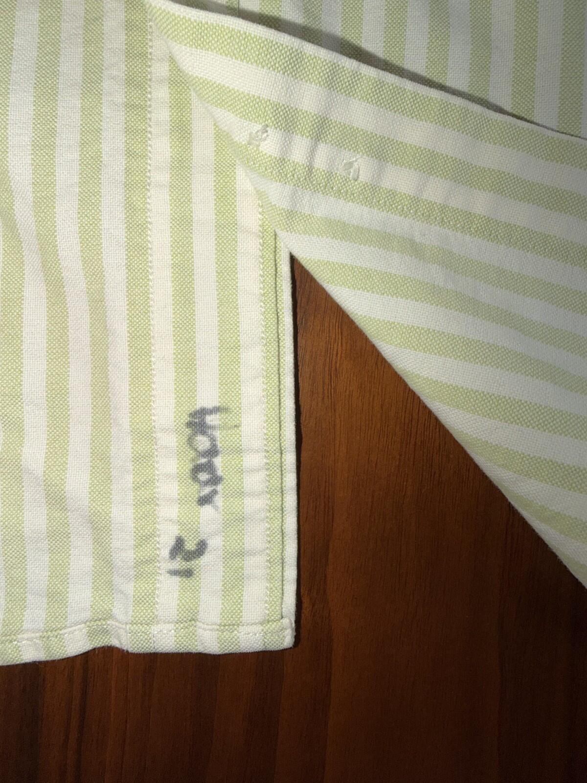 Banana Republic Men's 90s Green Striped Oxford Button Down - Size L