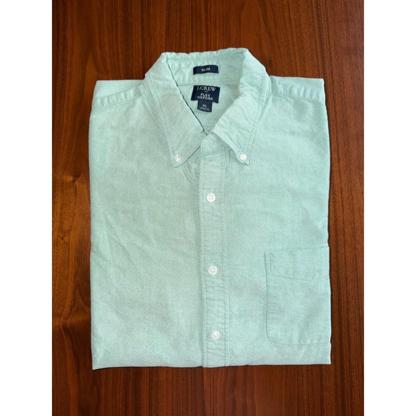 J.Crew Slim Flex Oxford Shirt Mint Green Men's XL