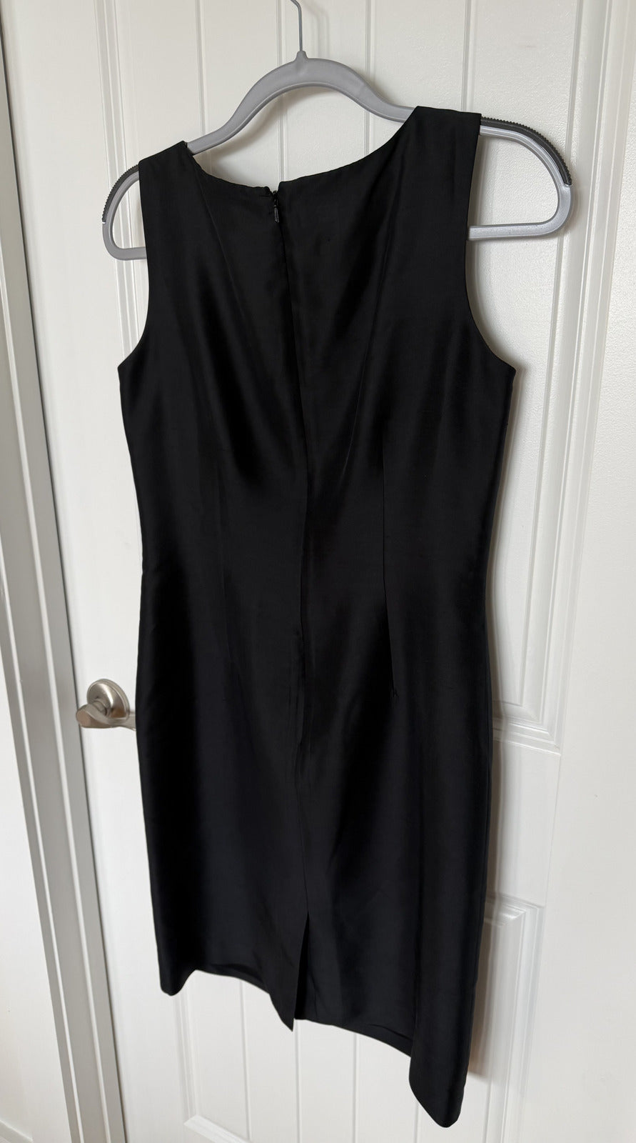 Talbots Black Silk Sleeveless Dress with Embroidered Floral Detail - Size 6