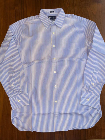 Vintage J.Crew Haberdashery 80's 2-Ply Blue White Red Stripe Shirt Size Medium