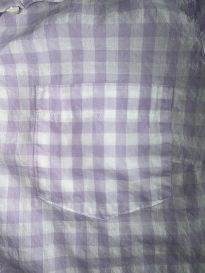 J.Crew Women's Purple Gingham Cotton Button Down - Size L