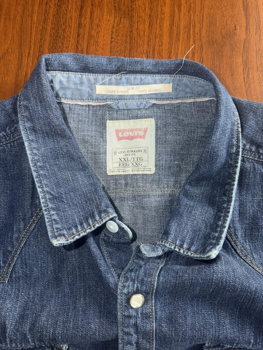 Levi's Slim Fit Western Pearl Snap Shirt - Size XXL