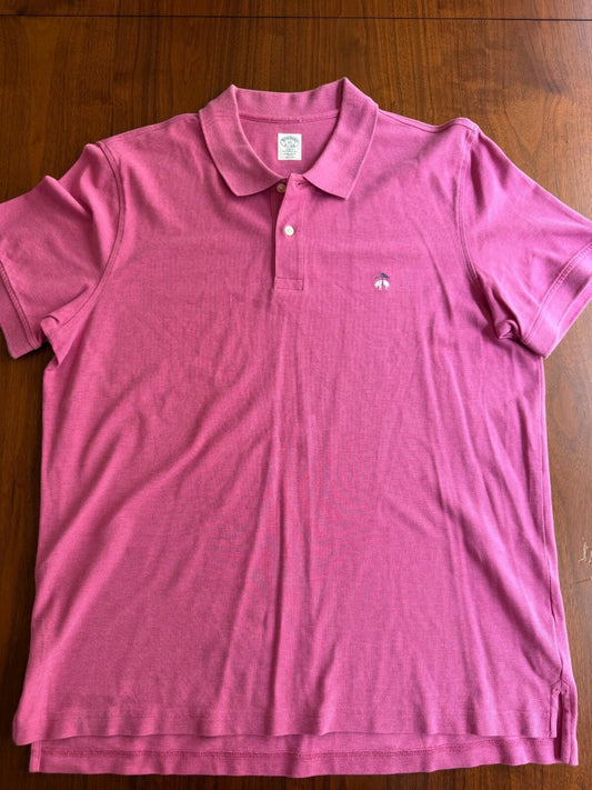 Brooks Brothers Slim Fit Performance Polo Pink Supima Cotton XXL
