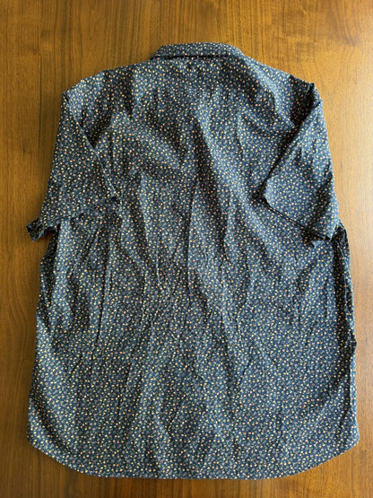 J.Crew Men's NWT Flex Blue Floral Patterned Short Sleeve Button Down - Size XL