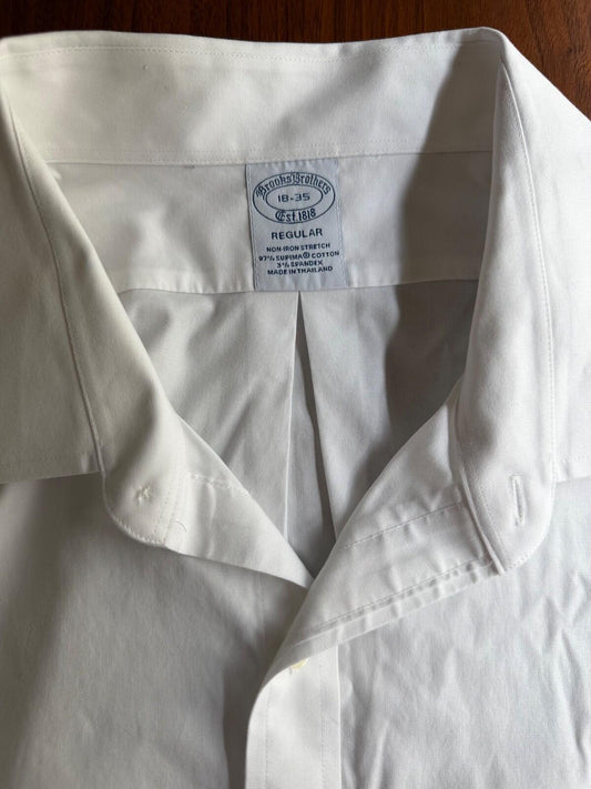 Brooks Brothers Regular Fit Non-Iron Supima Cotton Dress Shirt White 18-35