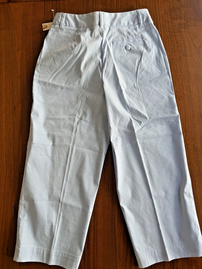 Talbots NWT Women's Striped High-Rise Cropped Pants  Blue and White - Size 6