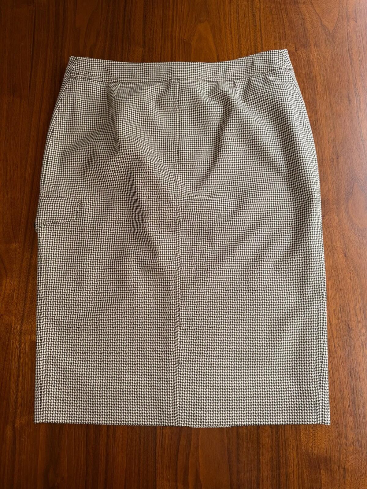 Yves Saint Lauren Women's Houndstooth Pencil Skirt - Size 38