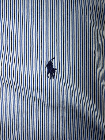 Ralph Lauren Men's Classic Fit Blue Striped Button-Down Shirt - Size L