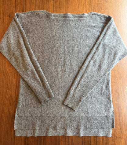 Vince Women's Heather Grey 100% Cashmere Boat Neck Raglan Sweater - Size XS