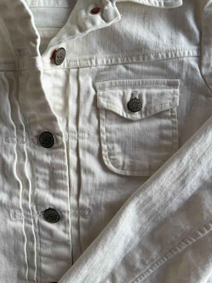 J.Crew Women's White Denim Jacket - Size S