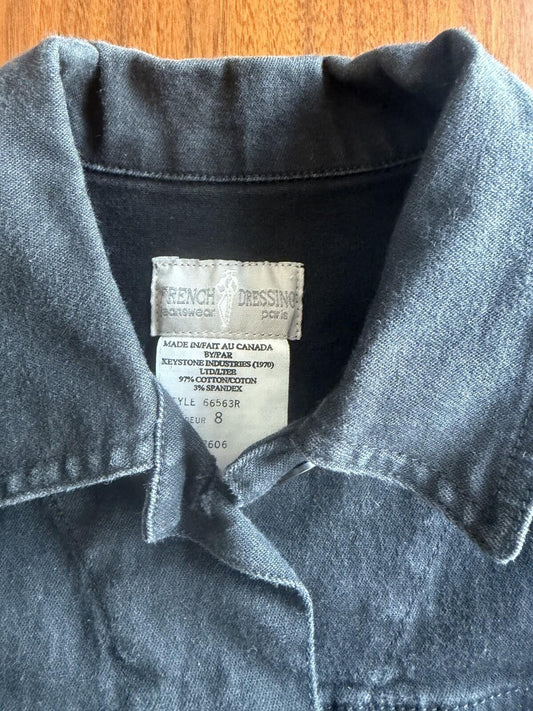 French Dressing Women's Black Jeans Jacket w/Zipped Pockets - Size 8
