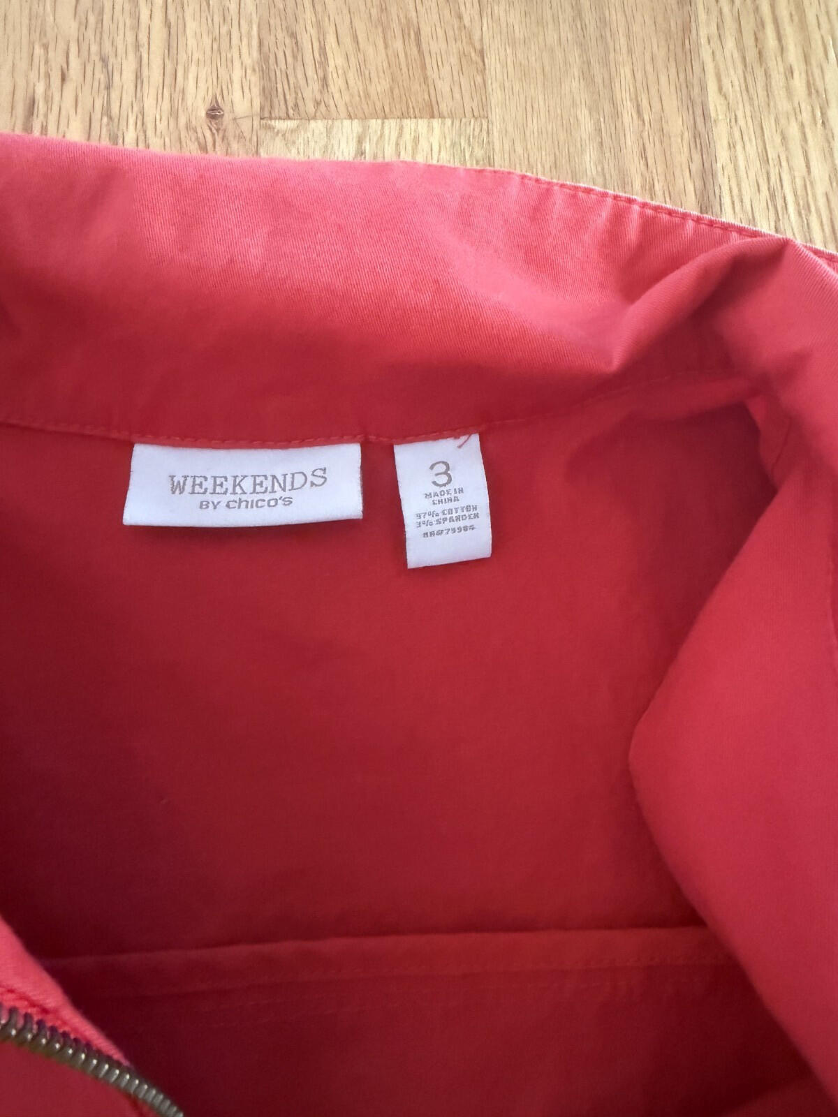 Weekends by Chico's Women's Red Utility Jacket - Size 3