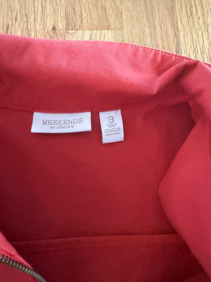 Weekends by Chico's Women's Red Utility Jacket - Size 3