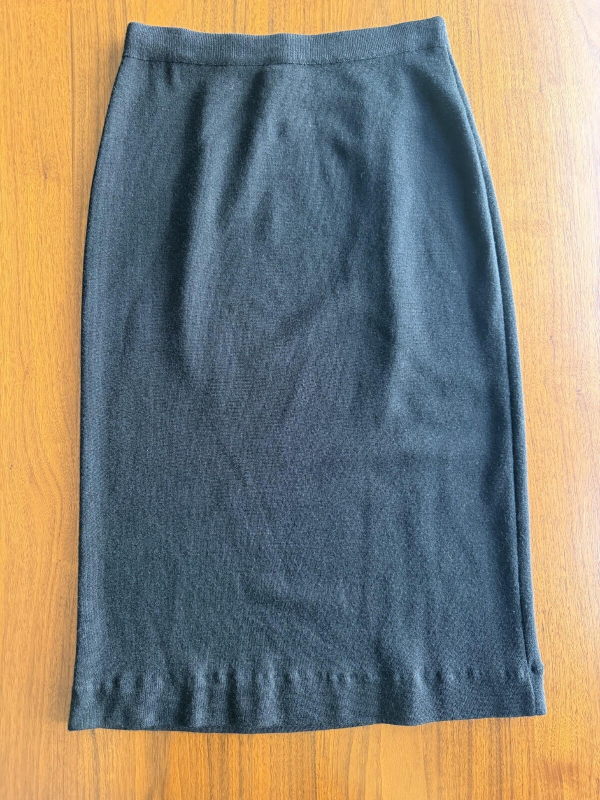 Vintage Jones NY Women's Knit Merino Wool Blend Pencil Skirt Black - Size S/P