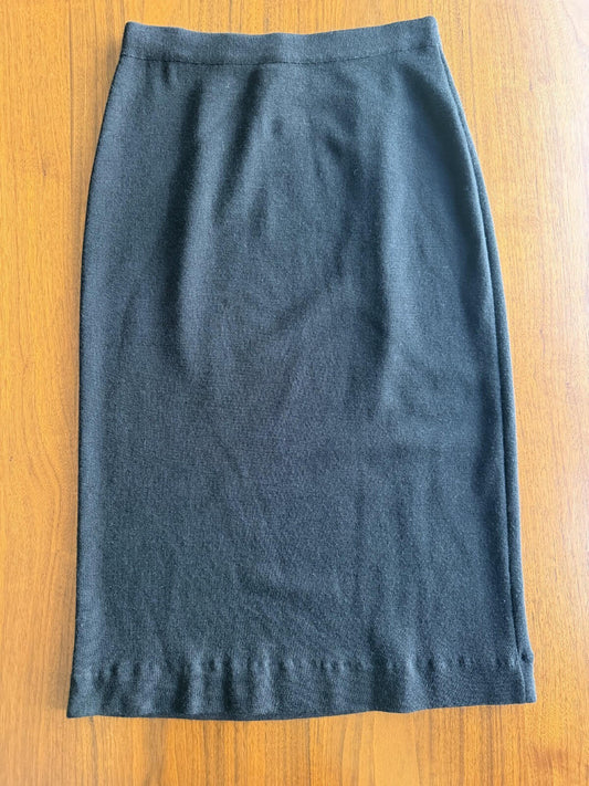 Vintage Jones NY Women's Knit Merino Wool Blend Pencil Skirt Black - Size S/P