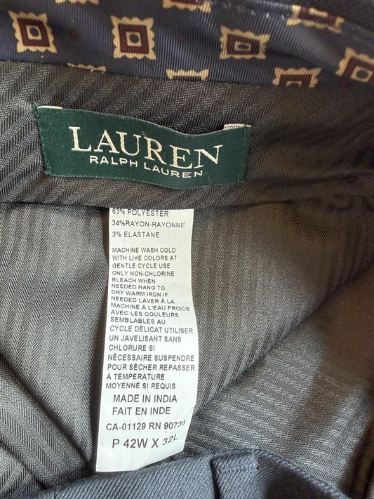 Lauren Ralph Lauren Men's Navy Blue Flat Front Dress Pants - Size 42x32