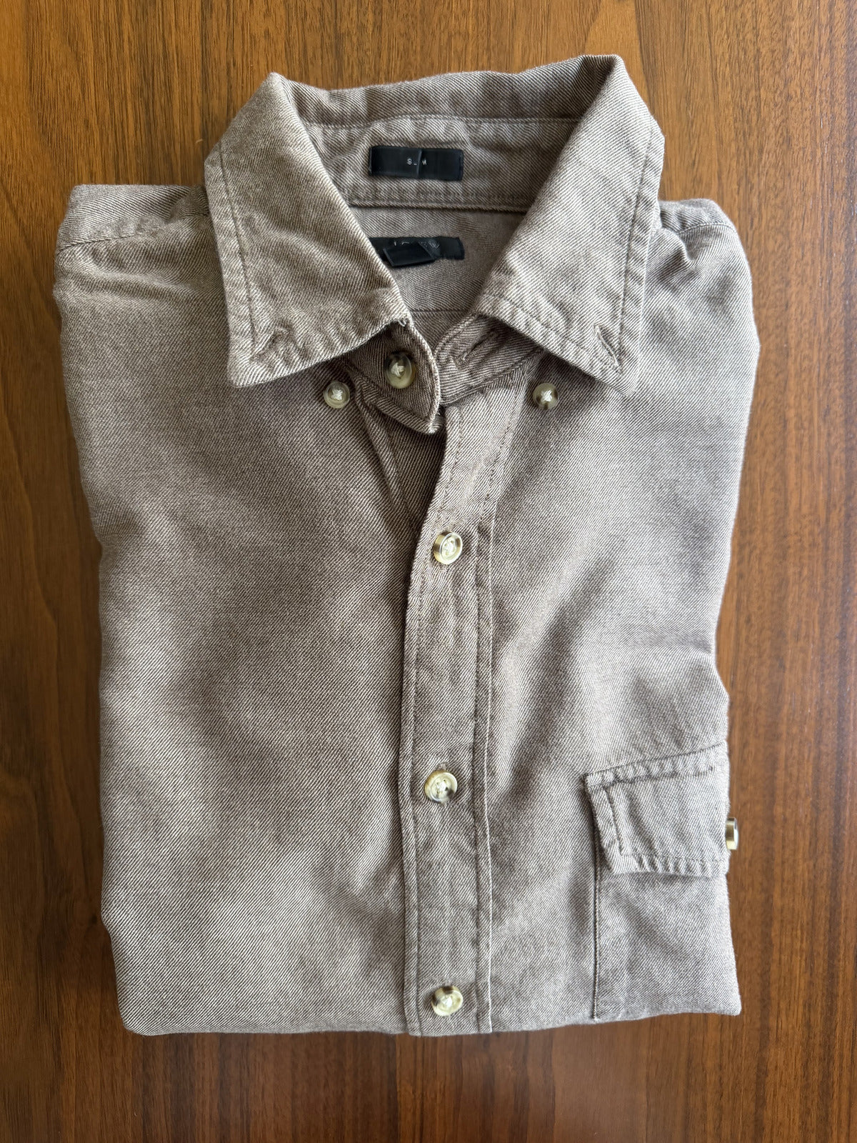 J.Crew Men's Long Sleeve Button-Down Shirt Heathered Brown - Size M