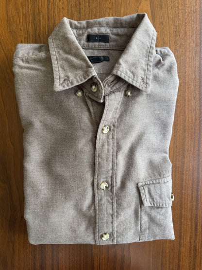 J.Crew Men's Long Sleeve Button-Down Shirt Heathered Brown - Size M