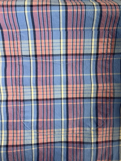 J.Crew Men's Secret Wash Lightweight Stretch Pink Plaid Button-Down - Size L