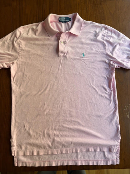 Vintage Polo Ralph Lauren Pink Mesh Pique Cotton Polo Shirt Medium
