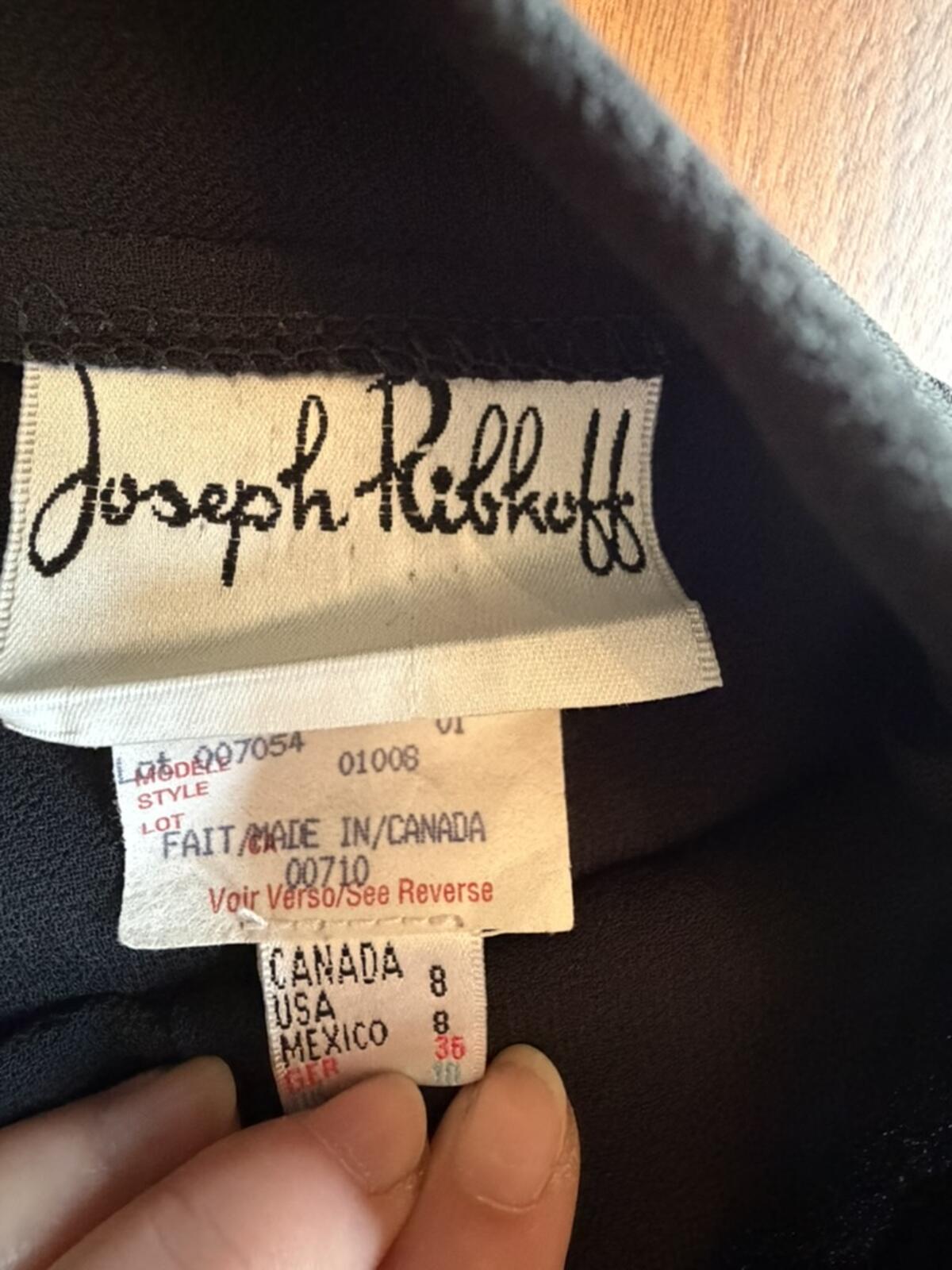 Joseph Ribkoff Women's Black Sheer Overlay Wide-Leg Dress Pants - Size 8