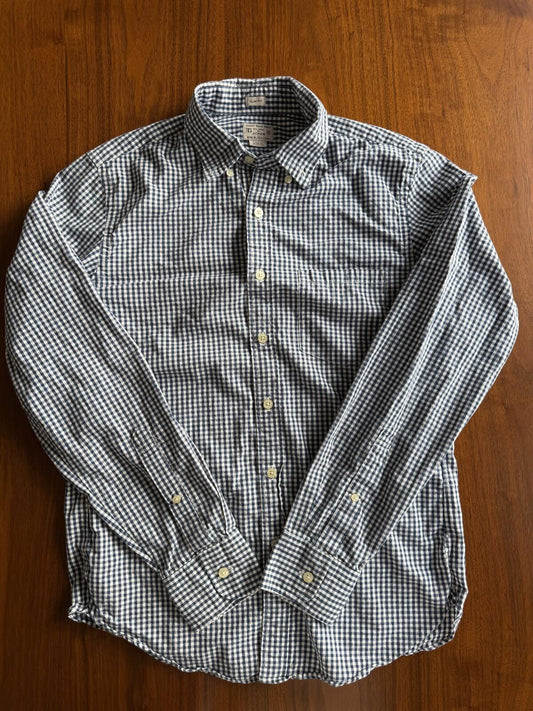 J.Crew Men's Slim Fit Blue Gingham Button-Down Shirt - Size S