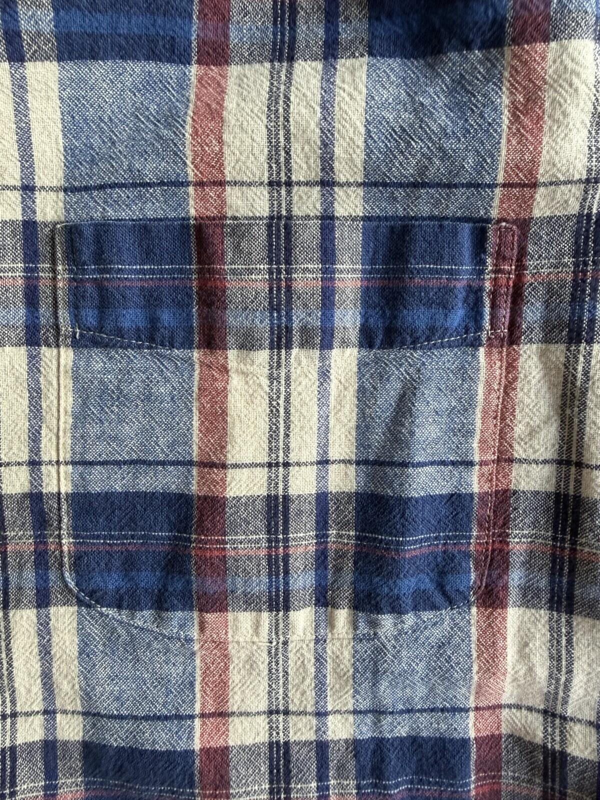 J.Crew Men's Homespun Slim Fit Blue Plaid Button-Down - Size L