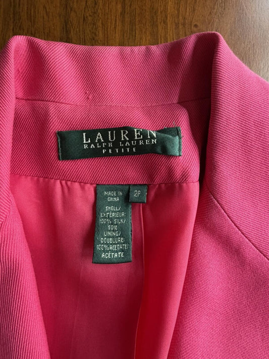 Lauren Ralph Lauren Women's Pink Silk Blazer Jacket - Size 2P